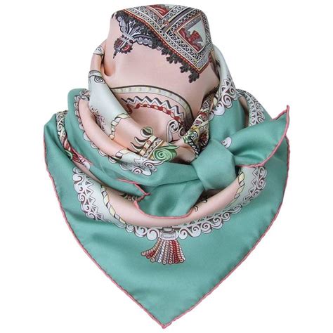 paperoles hermes scarf|Hermes Silk Scarf Paperoles Horses Claudia Mayr Green Pink 90 .